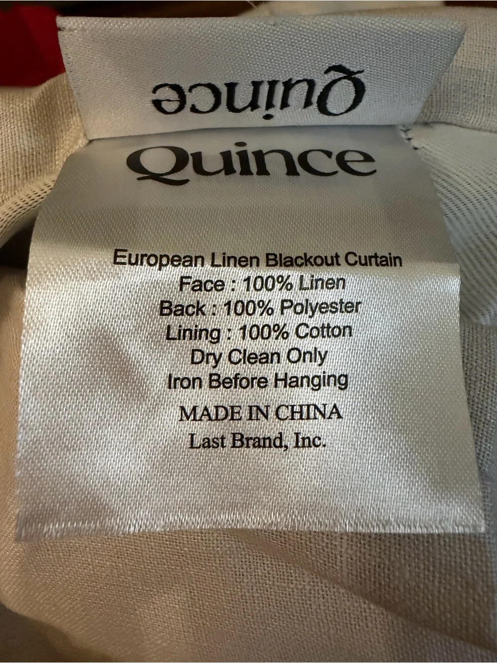 NWOT Quince Ivory European Linen Blackout Curtain Single Panel 48x84 inches